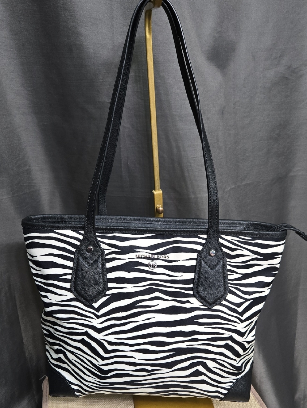NWOT Michael Kors Black & White Zebra-Striped Tote